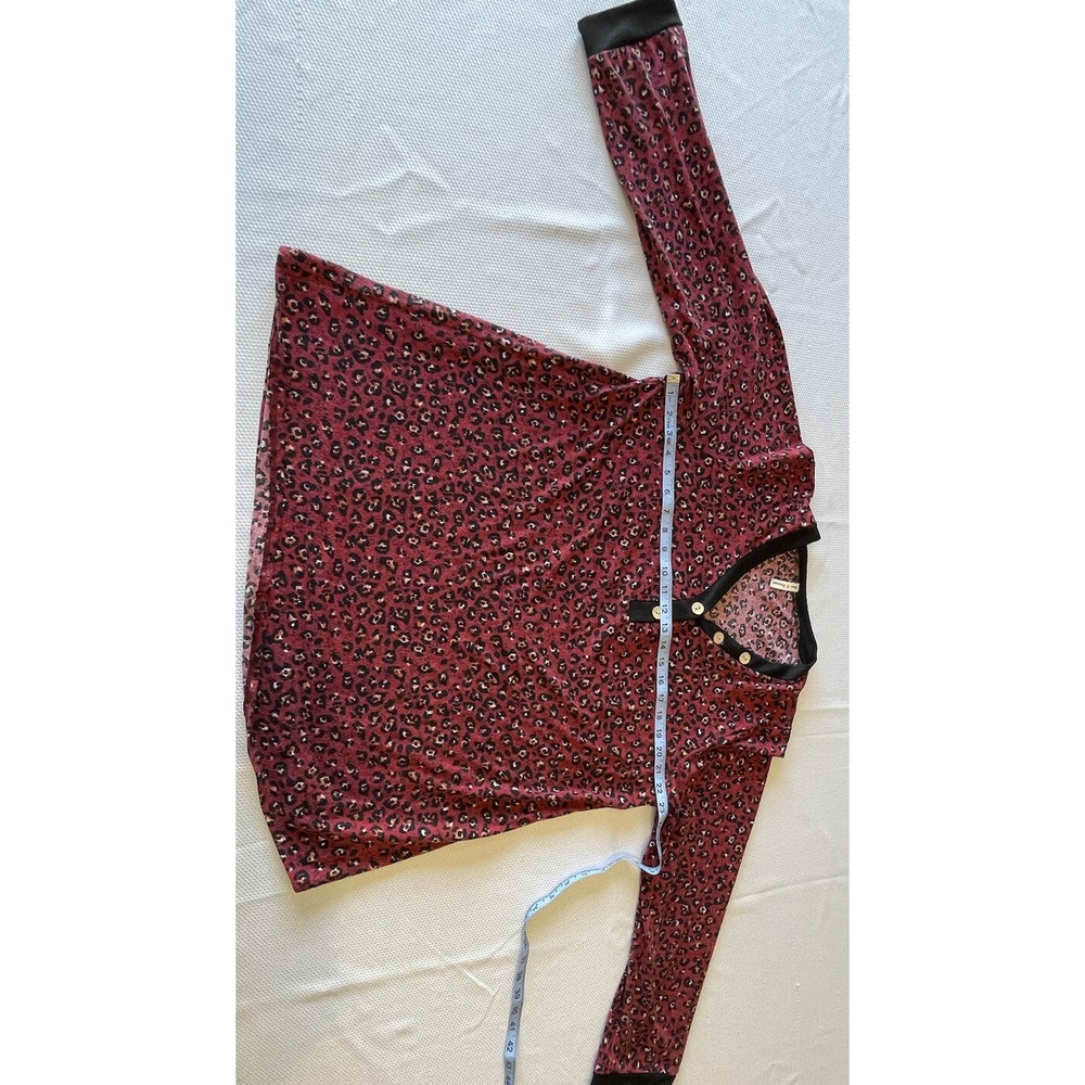 Now N Forever Womans Mauve Leopard Print with Black Outline Long Sleeve Size 2x - Picture 10 of 10